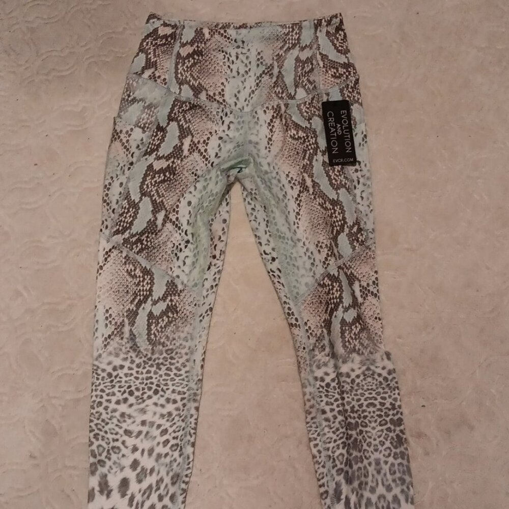 NWY - EVOLUTION AND CREATION 7/8 LEGGINGS SNAKE PRINT HIGH WAIST sz M